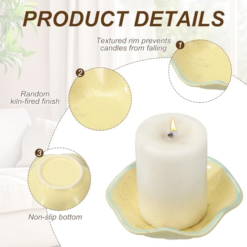 uxcell Candle Holder Plates, 4 Inch Ceramic Candle Tray Tealight Incense Holder Dish Candlestick for Tea Light Aromatherapy Wedding Rustic Vintage Home Decor, Lotus Leaf Gold - color: Gold