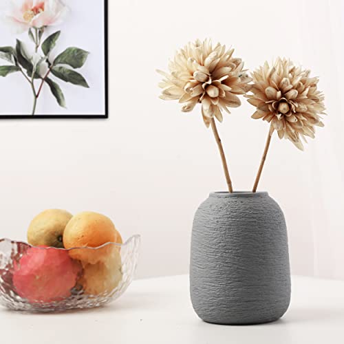 Grey Ceramic Vases, Textured Modern Vases, Home Decor Vases, Can Also Be Used As Best Decoration for Others On Christmas, Independence Day and Other Festivals.(ZJ Gray) - color: Zj Grey