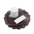 Round Marble Decorative Tray with Scalloped Edge, Luxury Natural Stone Bathroom Vanity Tray, Dresser Top Perfume Coffee Home Kitchen Sink Tray, Key Trinket Ring - color: Rosso Lepanto