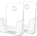 MaxGear Acrylic Brochure Holder 6 x 8 inch, Display Stand Plastic Clear Flyer Holders for 5.5 x 8.5 inch, 5 x 7 inch Menu, Literature, Trifold Pamphlet, Magazine, Countertop or Wall Mount, 2 Pack - size: 6"x9"-2 pack