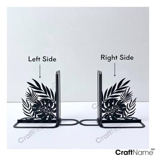 Craftnameisgn Custom Monstera Leaves Metal Bookends for Shelves Decorative, Monstera Plant Book Ends Metal Art for Home Office, Book Stopper for Heavy Books, Monstera Book Shelf Holder - color: Design 16