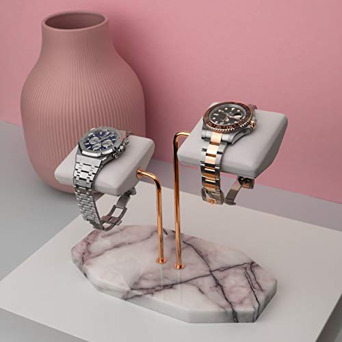 LYS&LYX Watch stand watch display stand watch holder watch Handcrafted watch holder (2-white/rose/white) - color: white/rose/white