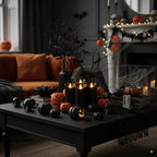 Homemory Black Flameless Candles, Halloween Candles, Battery Operated Candles, LED Pillar Candles with Remote Control and Timers, Set of 9 - color: Black