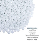 Galashield Flat Glass Marbles for Vases White Glass Gems Beads Pebbles Vase Filler (1 LB, Approx. 105 PCS) - color: White, size: 1 LB