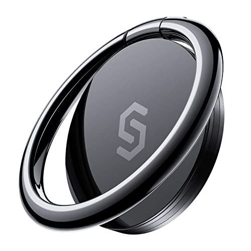 Syncwire Cell Phone Ring Holder Stand, 360 ° Rotation Finger Ring Kickstand Polished Metal Phone Grip Compatible with iPhone, Samsung, LG, Sony - color: Black, size: 1 Pack