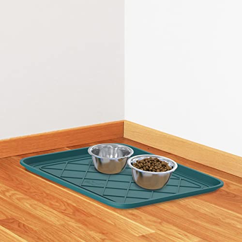 All Weather Boot Tray - Small Water Resistant Plastic Utility Shoe Mat for Indoor and Outdoor Use in All Seasons by Stalwart (Teal) - color: Teal