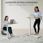 FLEXISPOT H7 Adjustable Overbed Bedside Table with Wheels Pneumatic Mobile Standing Desk Laptop Desk Rolling Computer Cart Movable Overbed Table Hospital Home Use(27.6" W x 15.7" D, Maple Table) - color: Maple, size: Small