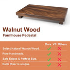 Wood Riser For Display Walnut Wood Pedestal Stand, farmhouse decor Soap Tray, Displays Your Plant Bottles Candles for Your Home Kitchen (Large, 12 x 7.1 x1.57Inch) - size: Large &12*7.1*1.57‘’