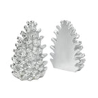Creative Co-Op Decorative Resin Pinecone Bookends, Silver Finish, Set of 2 - color: Silver