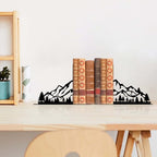 Mountain and Pine Tree Metal Bookends, Cabin Decor, Mountain Decor, Unique Bookends, Decorative Bookends for Home Farmhouse Office Desk Shelf Bookshelf Rustic Room Decor(Tree)