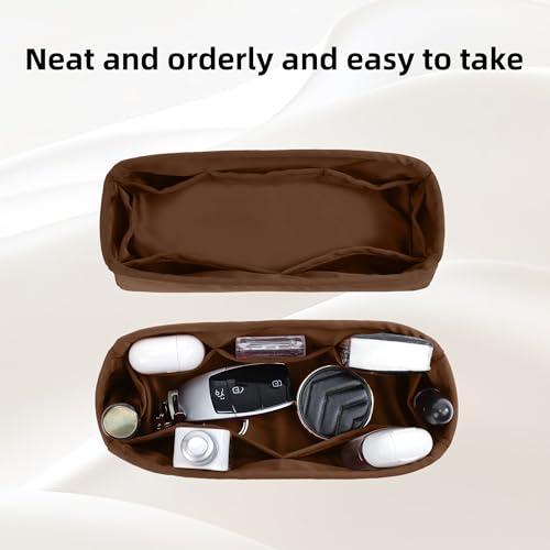 DGAZ Silk Handbag Organizer Insert Fits LV ONTHEGO bags，Silky Smooth Bag Organizer，Luxury Handbag & Tote Shaper(Gold,East west) - color: Gold, size: East west
