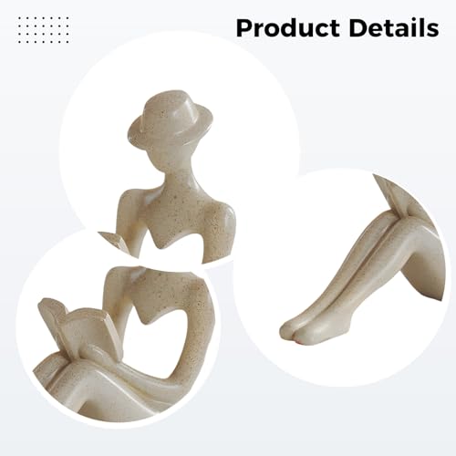Abstract Resin Sculptures for Home, Minimalist Art Decor in Beige & Gray, Nordic Style Wedding Gifts, Various Poses for Living Room