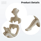 Resin Abstract Sculptures, Minimalist Nordic Home Decor, Wedding Gift Ideas, Available in Beige and Gray