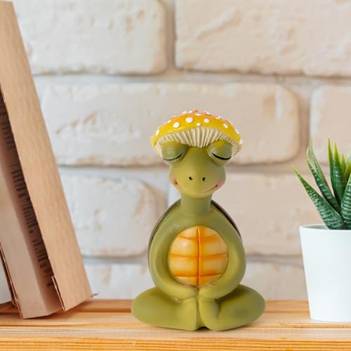 Meditation Turtle Resin Statue - Yoga Meditation Turtle Statue for Desk Living Room Resin Figurine for Home Patio Office Decoration Cute Plant Statues for Tabletop Garden Backyard Decor - style: Turtle