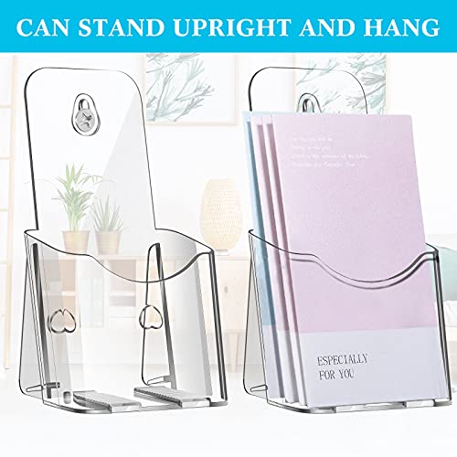 10 Pieces Acrylic Brochure Holder Stand Pamphlet Holder 4 x 7.9 Inches Clear Literature Display Rack Plastic Flyer Display Stand for Vendors, Brochure, Trifold, Magazine, Pamphlet, Booklets, Menu - size: 4"x7.9"
