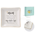 HOME SMILE Mother's Day Birthday Gifts for Mom,I Love You Mom Ring Dish Jewelry Tray-Best Gifts for Mom Who Have Eveything-Valentine Gifts for Mom Unique - style: Mother