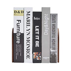 Pandapark Wood Bookends,Non-Skid Bookend for Shelves,Heavy Duty Bookends,Book Stand for Books/CDs,1 Pair - color: Black Walnut-b Plus