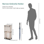 AWTATOS Umbrella Holder Entryway, Umbrella Stand Freestanding, Metal Square Umbrella Rack Organizer with a Removable Drip Tray, Hooks, Brown - color: Brown