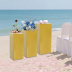 3/6 PCS Square Tall Pedestal Stand Metal Square Pedestal Stand Tall Pedestals Cake Stands for Party Wedding Birthday (Gold, 3Pcs) - color: Gold, size: 3Pcs