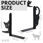 Geelin Stretching Black Cat Metal Bookends Set of 2 Styles Book Ends for Shelves Decorative Bookshelf Home Office Desk Bookshelf Decor Gift for Cat Lovers and Reading Enthusiasts - style: Stretching Cat