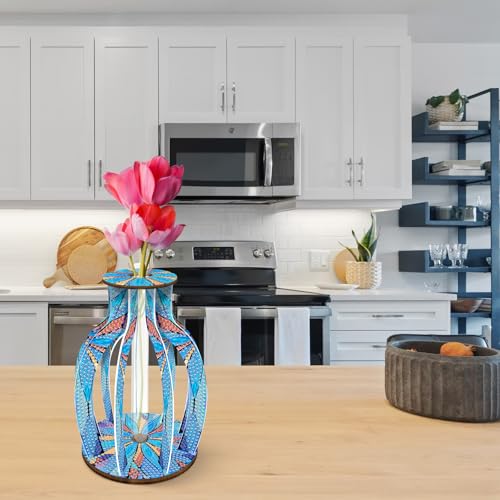 ILYUFO Diamond Art Kits for Adults, DIY Vase Diamond Art, Diamond Painting Kit, Ideal Desktop Ornaments & Thoughtful Female Gifts (Ocean) - color: ocean