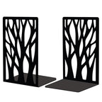 Peacoblue Metal Bookends for Shelves, Modern Decorative Heavy Duty Study Book Support Stoppers for Office, Desk, Shelf, Room 5.3"x4.3"x7.9" Cast Iron Simple Tall Bookends, 1 Pair (Dead Tree) - style: Dead Tree