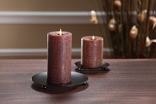 Hosley Set of 6 Black Iron Pillar Candle Holder Plates – 4.75" Inch Diameter- Decorative Round Trays for Pillar Candles – Ideal for Weddings, Special Occasions, Home Décor, and Pedestal Displays - color: Black, size: 4.75'' diameter