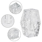 Glacier Series Crystal Vase 4.7-inch High, Modern Crystal Home Office Decor for Living Room Dining Table Centerpieces, Birthday and Wedding - size: Small
