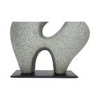 Elio Sculpture, Rectangular, Ecomix, Slim Metal Base, Freeform Modernist Figure, Charcoal Grey
