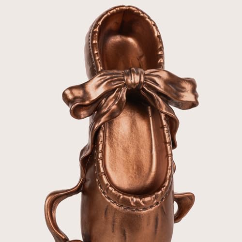 Bookends for Shelves, Ballet Slipper Decorative Bookends - Book Ends with Anti-Slip Pad for Book Lovers Dancers Heavy Book Holder for Home Office Decor (Bronze) - color: Bronze