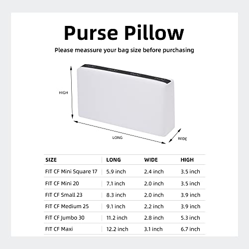 DGAZ Bag Pillow Shaper Insert for Chanel CF Bags, Silky Pillow Shaper for Luxury Handbags（White, Mini 20） - color: White, size: Mini 20