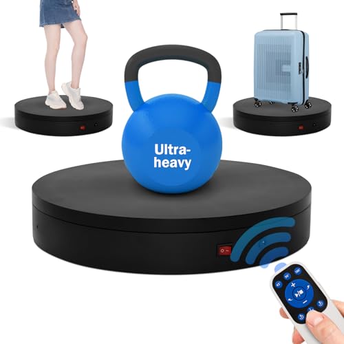 15.8In Remote Large Motorized electric turntable Rotating platform Photography Turntable Motorized lazy susan Base giratoria para for Photography,3D Scanner,Heavy duty display(Load Range:220~500lbs) - size: 15.8inch/Black/500Lbs Load