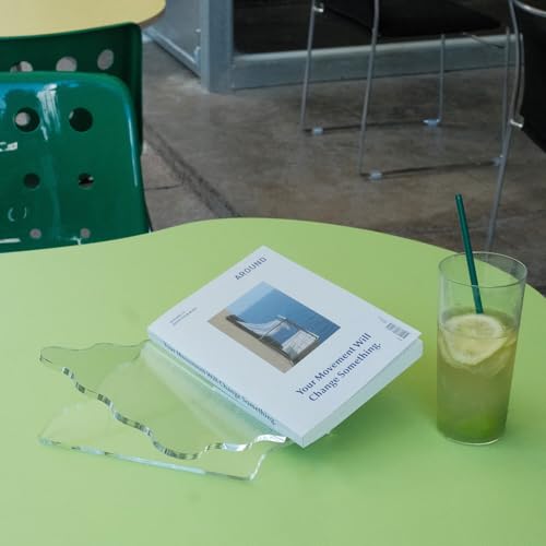Clear Acrylic Book Holder, Wavy Edge Open Book Stand for Display and Reading Cookbook, Art Book, Bibles, Magazines (11” x 7” x 3.6”) - size: Small
