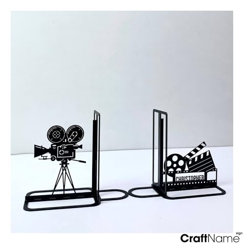 Custom Movie Bookends for Shelves Decorative, Cinema Book Shelf Holder, Movie Film Book Ends Metal Art, Book Stopper for Heavy Books, Bookends Hold Books for Home Office - color: Design 18
