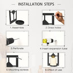 OYEFLY DIY 2 Pcs Wall Sconce Candle Holder,Metal Wall Art (Black)
