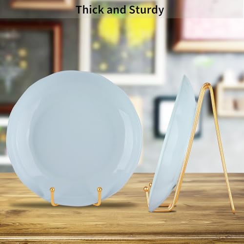 IBosins 5 Pack 8 Inch Plate Holder Display Stands, Large Metal Gold Frame Stand for Picture, Book, Photo Easel, Creation, Collectibles - color: Gold, size: 8 Inch
