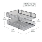 Mind Reader Stackable Paper Tray, Desktop Organizer, File Storage, Office, Metal Mesh, 2 Pc, Silver - color: Silver