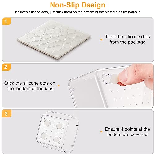 SMARTAKE 22-Piece Drawer Organizer with Non-Slip Silicone Pads, 5-Size Clear Desk Drawer Organizer Trays Storage Tray for Makeup, Jewelries, Utensils in Bedroom Dresser, Office and Kitchen, Clear - size: 22 PCS