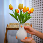 MOUGIGI Handcrafted Ceramic Duck Vase - White Modern Flower Vase with Unique Duck Design - Round Aesthetic Table Decor - Funky and Trendy Art Vase - color: Duck-vase