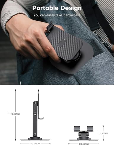 OMOTON Cell Phone Stand for Desk, 2 Pack Adjustable Foldable Phone Holder, 360 Swivel Mobile Stand Fit for iPhone 17 16 15 14 13 Pro Max and All Smart Phones, Black & Black - color: Black & Black