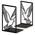 Peacoblue Metal Bookends for Shelves, Modern Decorative Heavy Duty Study Book Ends Stoppers for Office, Desk, Shelf, Room 5.3"x4.3"x7.9" Cast Iron Simple Tall Bookends 1 Pair (Pigeon) - style: Pigeon