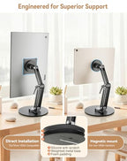 Jakeko Magnetic Portable Monitor Stand 15.6" - up to 16" 18.5 inch Tablet Holder for iPad VESA Mount 75mm for Desk Adjustable Foldable 360° Swivel (Up to 18.5'') - size: Up to 18.5''