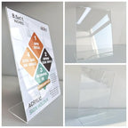 NIUBEE Slanted Back Acrylic Sign Holder 8.5 x 11 Inches, Clear Plastic Sign Holder Paper Display Table Stand for Office, Store, Restaurant (3 Pack)