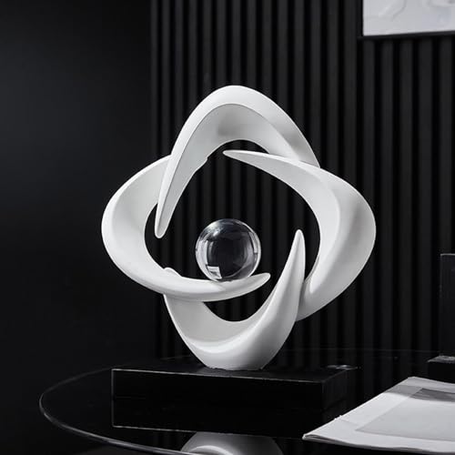 Cool Stuff to Put on Shelves Modern Abstract Sculpture Decoration, White Resin Tabletop Decorative Item Room Decor Aesthetic(White a) - color: White a