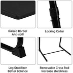 Allpop TV Tray Table - Adjustable TV Dinner Tray for Eating, Folding Laptop Table with 6 Heights & 3 Tilt Angles, Cup Holder on Couch & Bed, Black - color: Black, size: Allpop-TV Tray