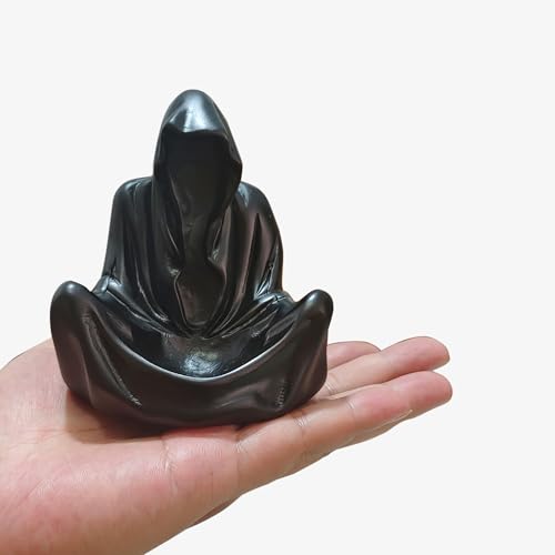 Black Goth Wizard Crystal Ball Stand Sphere Display, Natural Healing Feng Shui Glass Orb Holder Base Statue Decoration, for 30mm-50mm Sphere - style: Black Goth Wizard