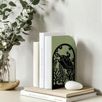 Peacoblue Metal Bookends for Shelves, Modern Decorative Heavy Duty Study Book Support Stoppers for Office, Desk, Shelf, Room 5.3"x4.3"x7.9" Cast Iron Simple Tall Bookends, 1 Pair (Sea Turtle) - style: Sea Turtle