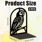 1 Pair Metal Bookends for Shelves, Owl Bookshelf Decor Heavy Duty Book Ends Book Stoppers for Office, Desk, Shelf, Room 3.5"x4.7"x7.1" Book Holders for Shelves Tall Bookends - style: Owl
