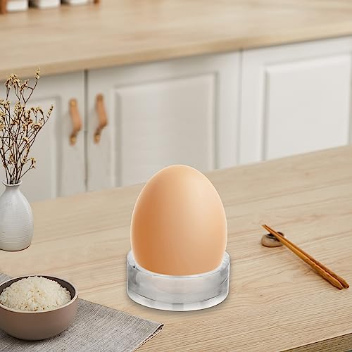 JUXYES Pack of 12 Clear Sphere Display Stand, Clear Sphere Holder Small Plastic Display Stands Round Display Easel Stands for Decorative Eggs, Crystal Balls, Marbles, Ball, Spheres, Collections