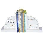 My Bambino Personalized Bookends Custom White Wood Book Ends for Children's Books Gift for Boys Book Shelf (Tribal Arrow) - color: Tribal Arrow